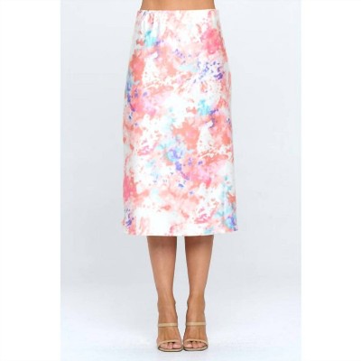 Women's Spring Satin Midi Skirt - reneec.