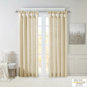 PAGED Twist Tab Lined Window Curtain Panel, Light Filtering Privacy Curtain for Bedroom & Living Room - 1 of 4