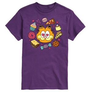 Men's - Garfield - Garfield Hearts Food Short Sleeve Graphic T-Shirt - 1 of 4