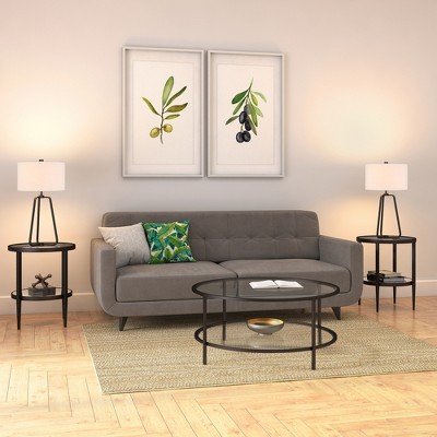 Hudson and Canal 25.5" Tall Table Lamp with Fabric Shade