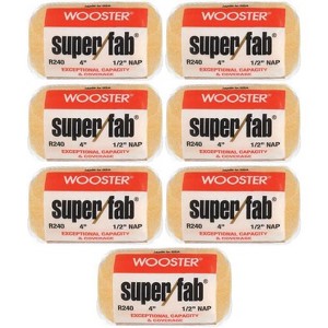 Wooster Genuine 4" Super/Fab 1/2" Nap Roller Cover 7-Pack, R240-4-7PK - 1 of 2