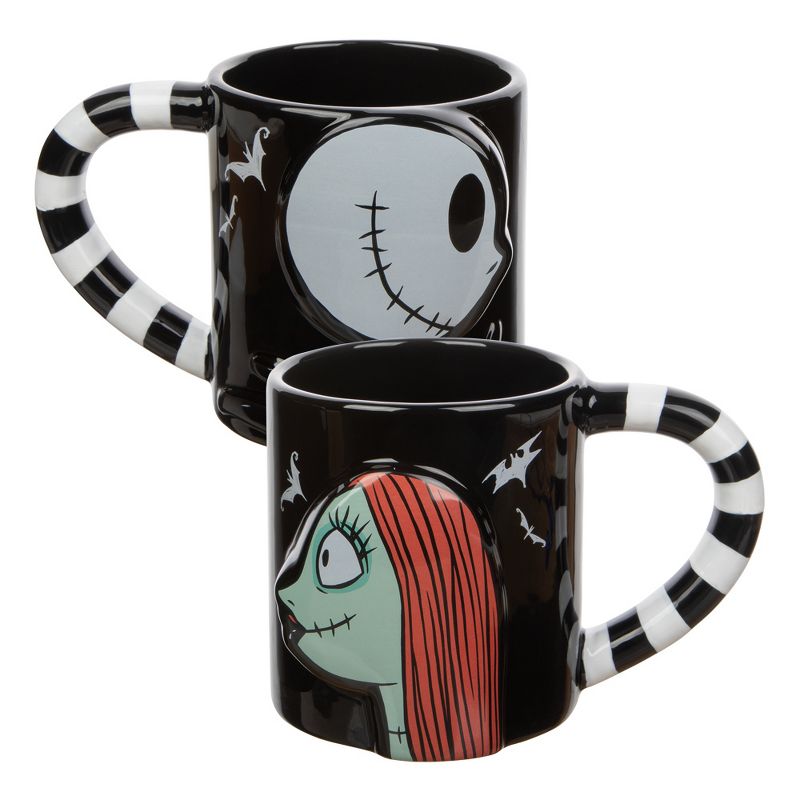 Disney Nightmare Before Christmas Jack Skellington & Sally 2-Piece Ceramic Mug Set, 1 of 7