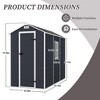 Outdoor Storage Shed with Floor & Lockable Doors, All Weather Plastic Sheds with Window and Vents Grey - 3 of 4