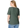 Woman Within Plus Size Ribbed Square Neck Elbow-Sleeve Tee - 3 of 4