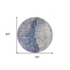 Navy Blue And Gray Abstract Washable Indoor Outdoor Area Rug - 3 of 4