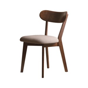 SEVOBAL Dining Chairs Solid Oak Wood Upholstered Chairs with Curved Backrest for Kitchen Dining Room, Brown, 18.7"*21.85"*30.71" - 1 of 4