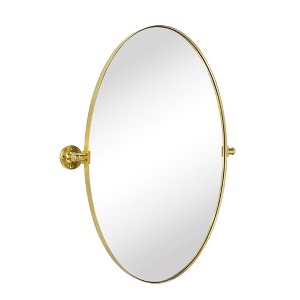 TEHOME Pivoting Oval Metal Framed Wall Mounted Bathroom Vanity Mirror - 1 of 4