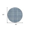 Navy Blue And Ivory Geometric Washable Indoor Outdoor Area Rug - 3 of 4