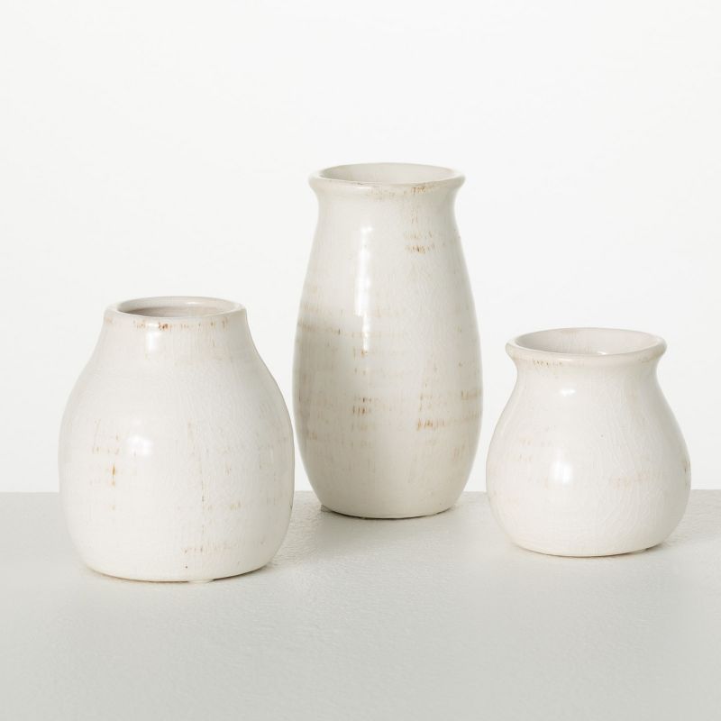 Sullivans Set of 3 Petite Ceramic Vases 3"H, 4.5"H & 5.5"H, 1 of 16