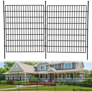 Decorative Garden Fence,10 Panels No Dig Decorative Fence with Gate for Outdoor,Yard, Patio, Animal Barrier Rustproof Metal Wire Panel,Dog Fence - 1 of 4
