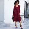 Clearlove Casual V Neck Layered Long Sleeve Wedding Guest Maxi Dresses for Women Flowy Maxi Dress - 3 of 4