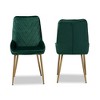 2pc Priscilla Velvet Fabric Upholstered Metal Dining Chair Set - Baxton Studio - 2 of 4