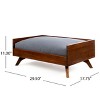 Christopher Knight Home Alva Mid-Century Modern Acacia Wood Upholstered Dog Bed with Cushion - 3 of 4