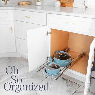 21-Inch Chrome Steel Pull-Out Cabinet Organizer