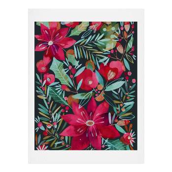 CayenaBlanca Watercolour Christmas Flowers Art Print - Society6
