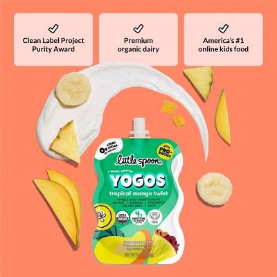 Little Spoon YoGos Mango Organic Whole Milk Kids’ Greek Yogurt Pouches – 14oz/4ct