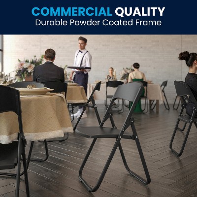 Set of 2 Contemporary Black Metal Armless Reception Chairs