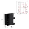 NicBex 2-Side Shelves Rolling Kitchen Island Cart with 1 Cabinet and 6 Bottle Rack,Kitchen Island on Wheels with Storage,Island Table for Kitchen - 3 of 3