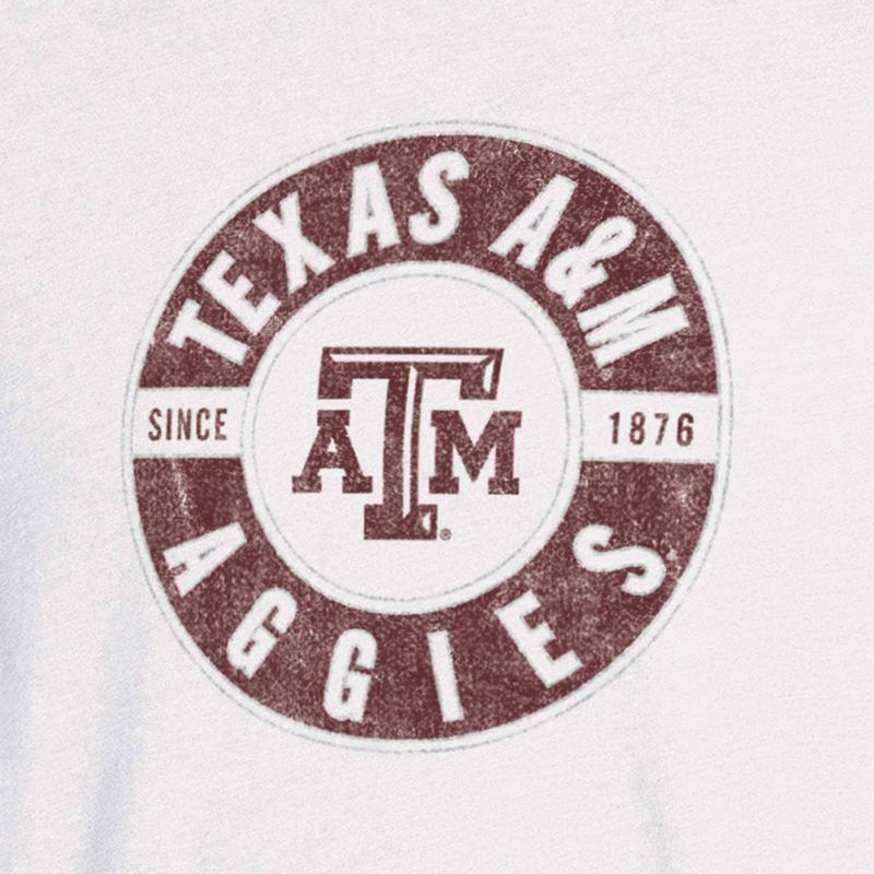 NCAA Texas A&#38;M Aggies Men&#39;s White Biblend T-Shirt, 3 of 4