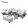 5-Piece PE Wicker Patio Set, L-Shaped Sofa with Extendable Tables & Dining Table, Washable Covers - 2 of 4