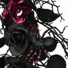 22" Halloween Black Rose Wreath - National Tree Company - 3 of 4