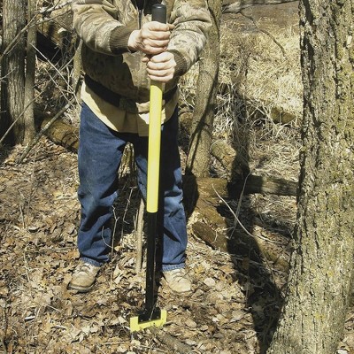 Brush Grubber 18 Inch Heavy Duty Root Buster with Manual Operation Mode and V Shaped Blade for Patio, Lawn, and Garden Equipment, Green