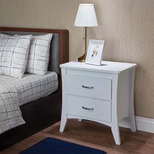 Royal Hampton Style 2 Drawers Wood  Nightstand By Babb, White - 1 of 1
