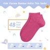 Kids Viscose Bamboo Ankle Socks Unisex Thin in Bulk Soft Boys Girls Stretch School Wholesale Socks 48 Pairs - 3 of 4