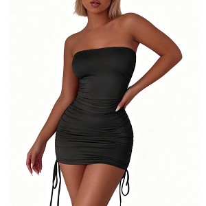black tube dress mini Aritzia Women's Original Contour Enrapture in Dark Night Navy This dress is made of our Shiny Nylon Spandex Lam and provides a stretchy contoured fit Whatever You Want Tube Mini