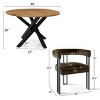 5-Piece Dining Set for 4 Round Dining Table with Velvet Upholstered Chairs and Crossed Metal Legs For Dining Room, Living Room, Farmhouse-Tanpinhause - 4 of 4
