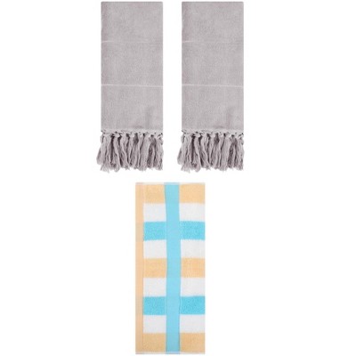 REGALWOVEN 3 Packs Cotton Absorbent Soft Decorative Bathroom Hand Towel Set