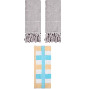 REGALWOVEN 3 Packs Cotton Absorbent Soft Decorative Bathroom Hand Towel Set - 1 of 4
