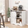 VEVOR Coffee Bar Cabinet, 31.5 x 13.8 x 31.5 in Farmhouse Coffee Bar Cabinet with 3-Tier Storage, Coffee Bar Table with Barn Door, White - 2 of 4