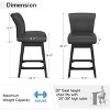 Vipbear 26/30 In Counter Height Swivel Barstool with Back,Modern Fabric Swivel Barstools Chair for Kitchen Island,Pub Upholstered Solid Wood Legs - 2 of 4