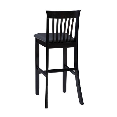 Classic Dark Cherry & Black Faux Leather 31" Craftsman Barstool