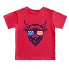 The Juniper Shop Patriotic Cow Sunglasses Toddler Short Sleeve Tee - 3 of 4