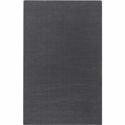 Charcoal Gray High Pile Wool Rectangular Rug 7'6" x 9'6"
