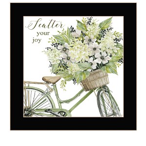 HomeRoots SCATTER YOUR JOY WITH FLOWERS Black Framed Print Wall Art - 1 of 4