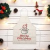 Unique Bargains Christmas Aprons Linen Beige Red Green 21.65"x26.77" 1 Pcs - 2 of 4