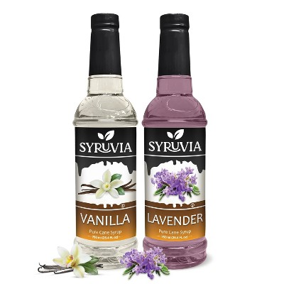 Syruvia Coffee Flavors Variety Pack: Vanilla & Lavender 25.4 fl oz Syrup