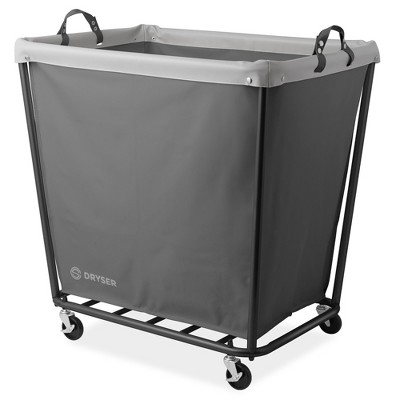 Dryser Round Commercial Heavy-Duty Rolling Laundry Hamper, Steel Frame Cart on Wheels with Removable Canvas Bin for Hotel or Home