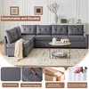 SKRAN 6 Seats Oversized Modular Couch with Storage Space,Sectional Couches for Apartment, Living Room Velvet Sofa 114 Inches,(Dark Gray) - 4 of 4