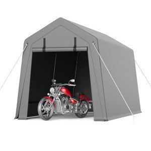 Portable Carport, Storage Shed with Heavy Duty Waterproof Tarp & 2 Roll-Up Zipper Doors, Ideal Tent for Motorcycles, Bikes, Garden Tools - 1 of 4