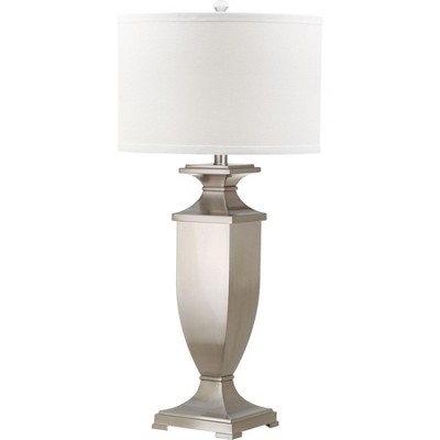 Ambler Set of 2 Nickel Table Lamps with White Cotton Drum Shades