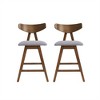 SKRAN Set of 2 Dining Chairs , Upholstered Mid-Century Modern Design with Rubberwood Legs for Dining Room, Dark Grey - 4 of 4
