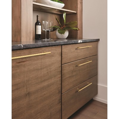 Champagne Bronze Modern Cabinet Bar Pull with Mounting Hardware