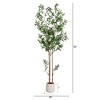 Nearly Natural 6-ft Artificial Minimalist Olive Tree in White Decorative Planter - 2 of 4