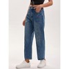INSPIRE CHIC Women's Barrel High Waisted Casual Wide Leg Baggy Denim Jeans Pants - 2 of 4