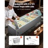 VEVOR Commercial Food Warmer, 1500W Electric Stainless Steel Steam Food Warmer with Glass Cover, 6 x 1/3 Size Pans Buffet Bain Marie, Silver - 4 of 4