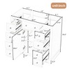 36" Bathroom Vanity Base Only, Freestanding Cabinet with 1 Door and 6 Drawers, Adjustable Shelf, Sink Not Included - 3 of 4